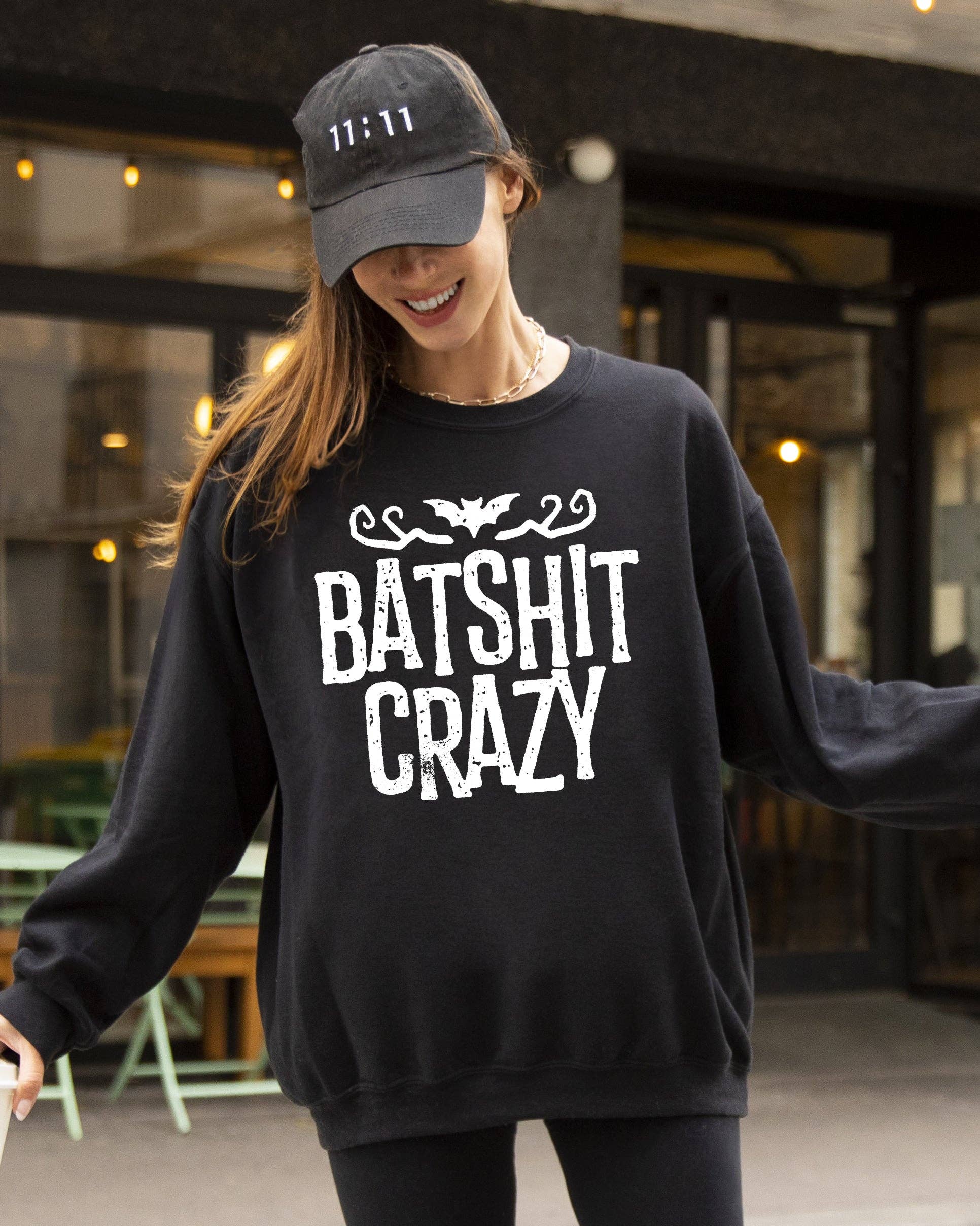 Batshit Crazy, Skeletons, Ghost, Skull, Halloween Sweatshirt