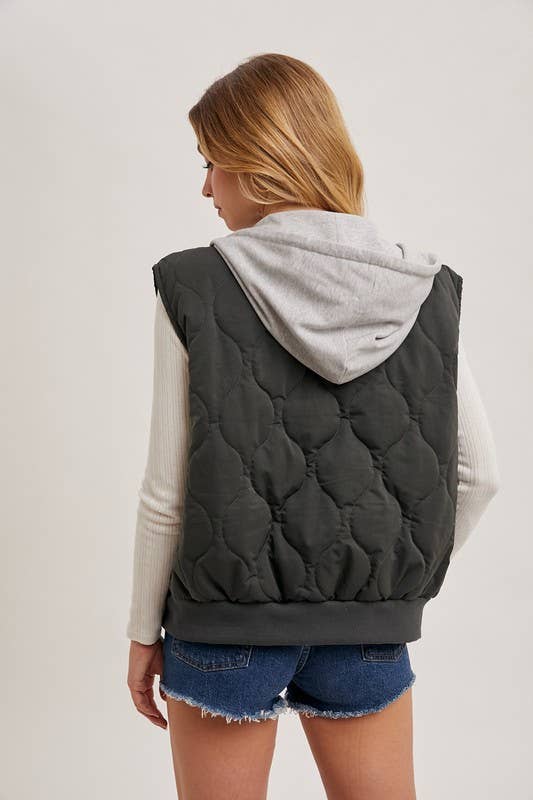 Zipper Front Quilted Puffer Vest