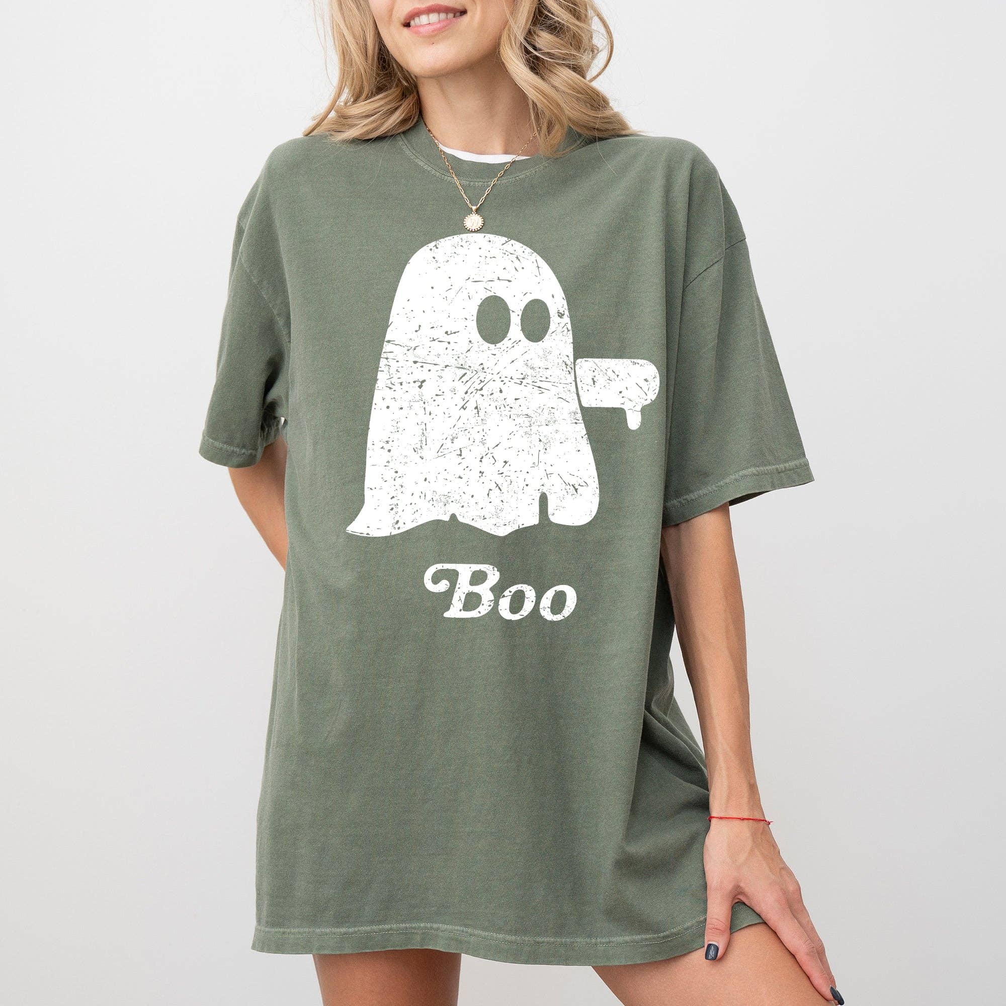 Boo Thumb, Ghost, Spooky, Scary, Halloween T-Shirt