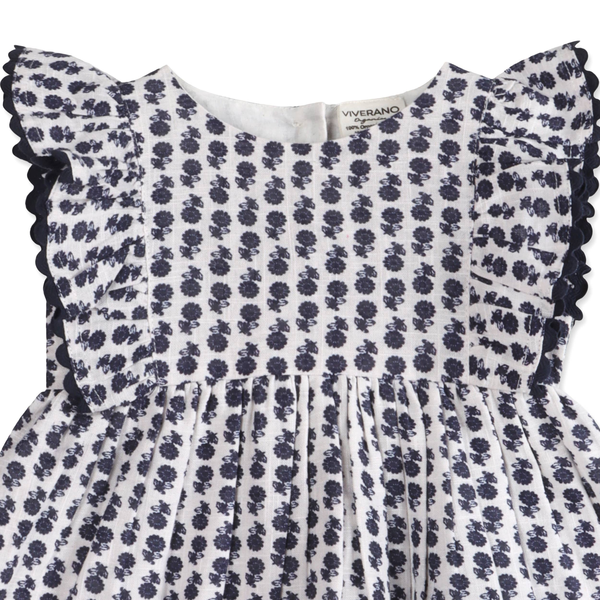 Jamie Blue Floral Baby Dress + Bloomer (Organic)