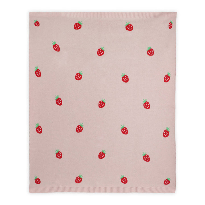 Strawberry - Organic Cotton Jacquard Baby Blanket
