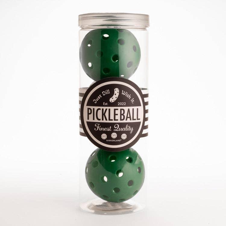 Green pickleball balls in clear tube, finest quality for outdoor play