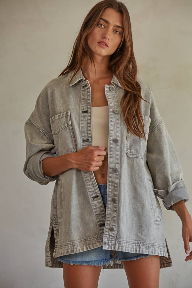 BD315 | Woven 100% Cotton Washed Denim Jacket