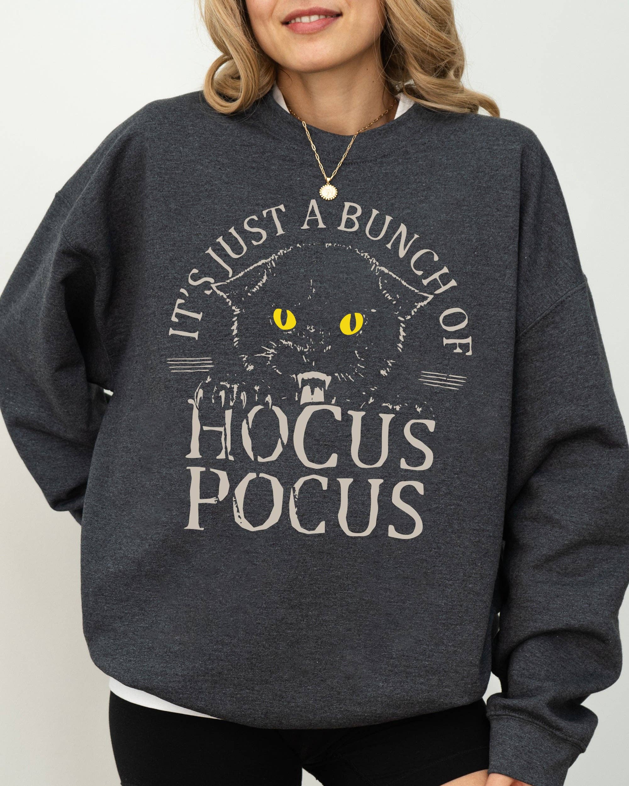 Bunch of Hocus Pocus, Cat, Funny, Halloween Sweatshirt