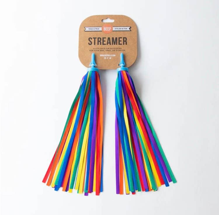 Rainbow bike streamers for handlebars, colorful tassels for bikes or scooters