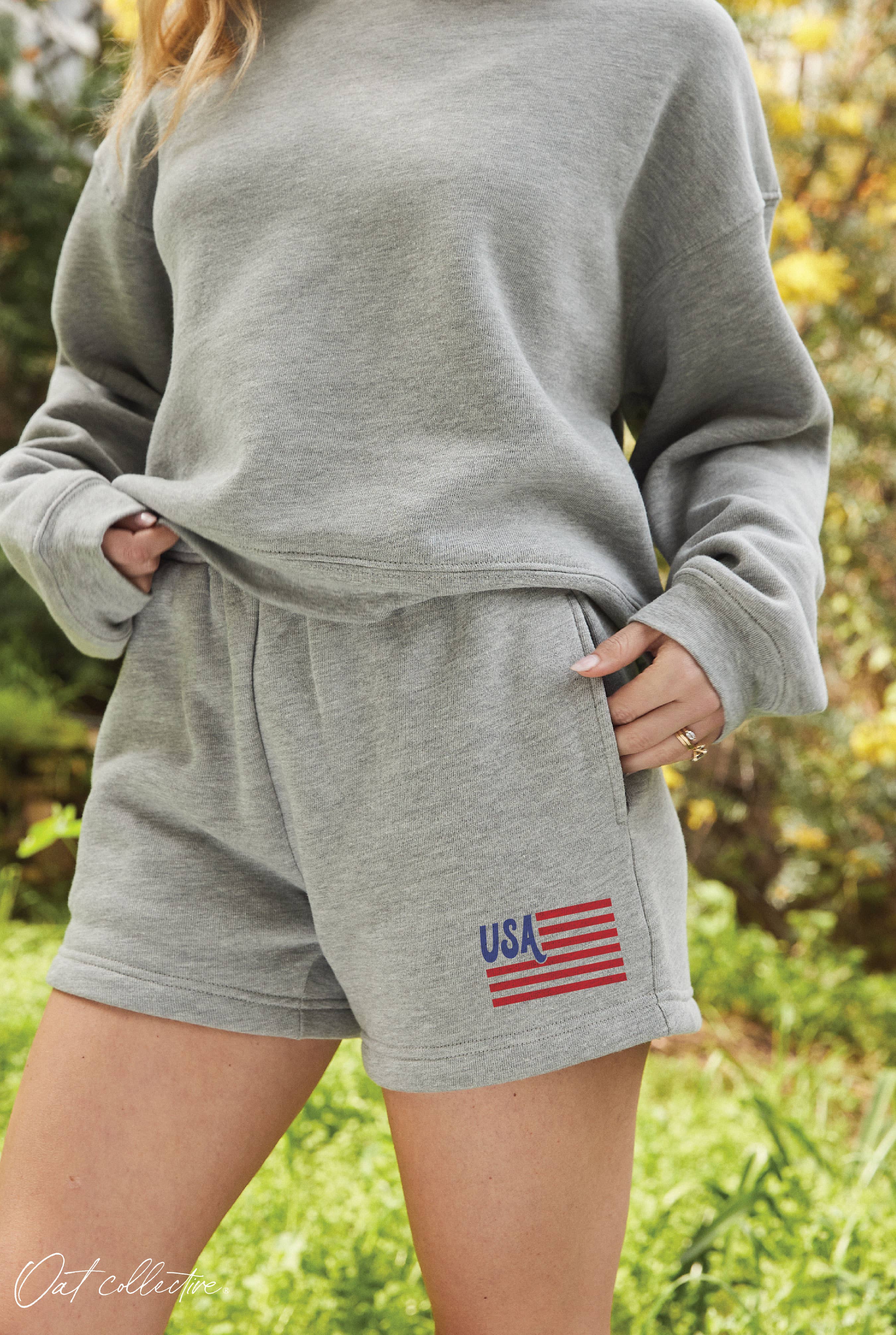USA FLAG Graphic Sweat Short