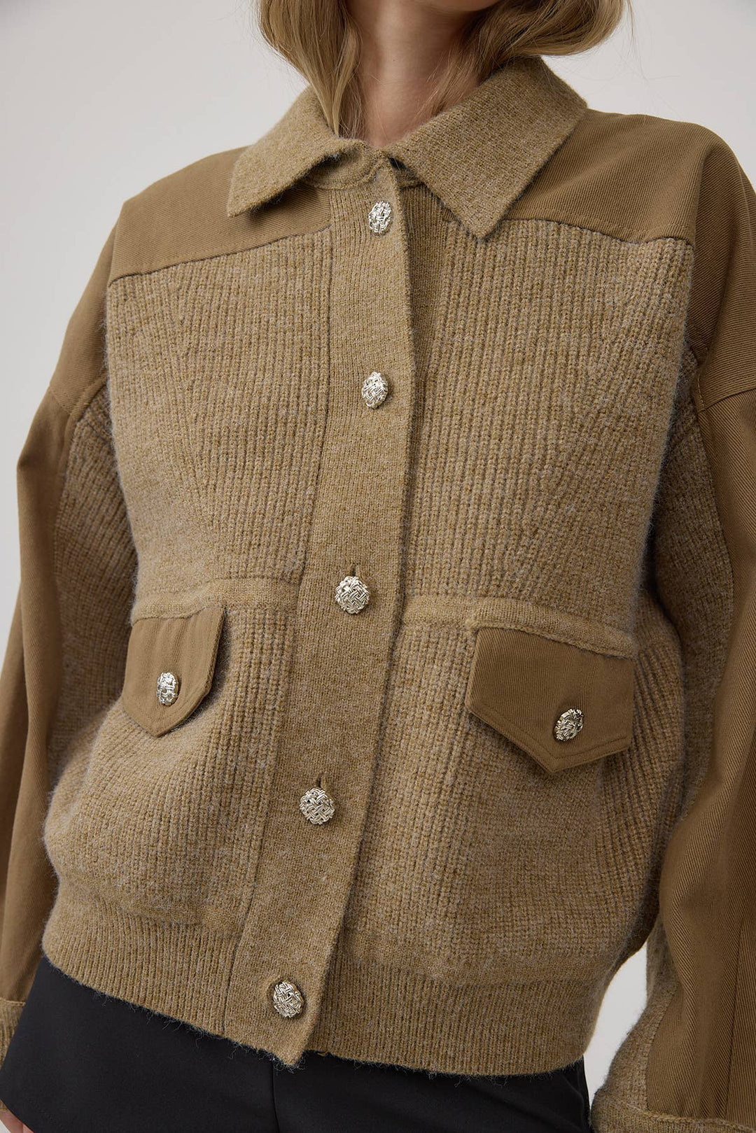 Denim Knit Combi Jacket - RJ1014