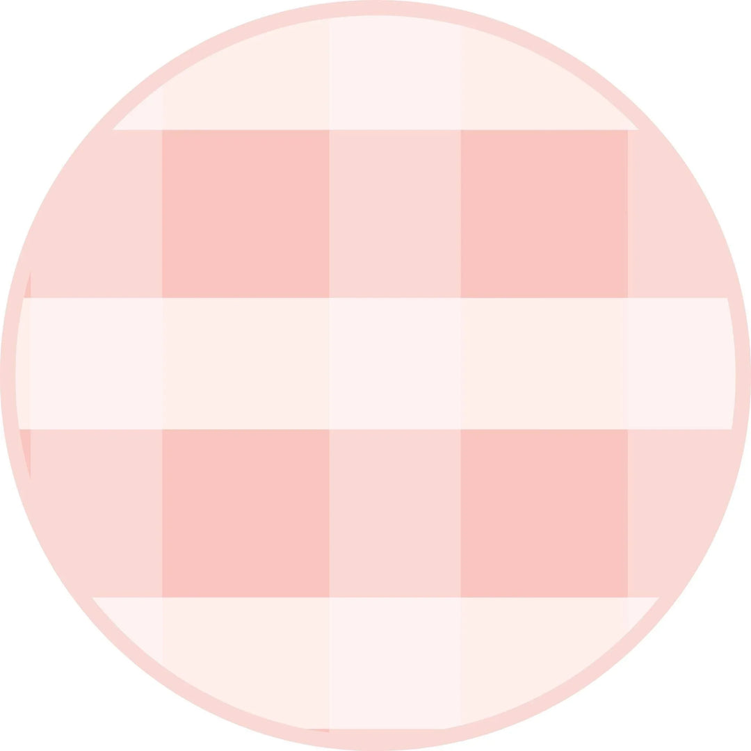 Pink and white checkered circular pattern for coastal outdoor lifestyle gear