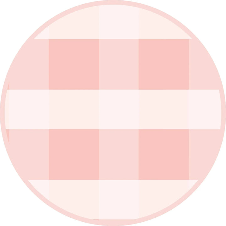 Pink and white checkered circular pattern for coastal outdoor lifestyle gear