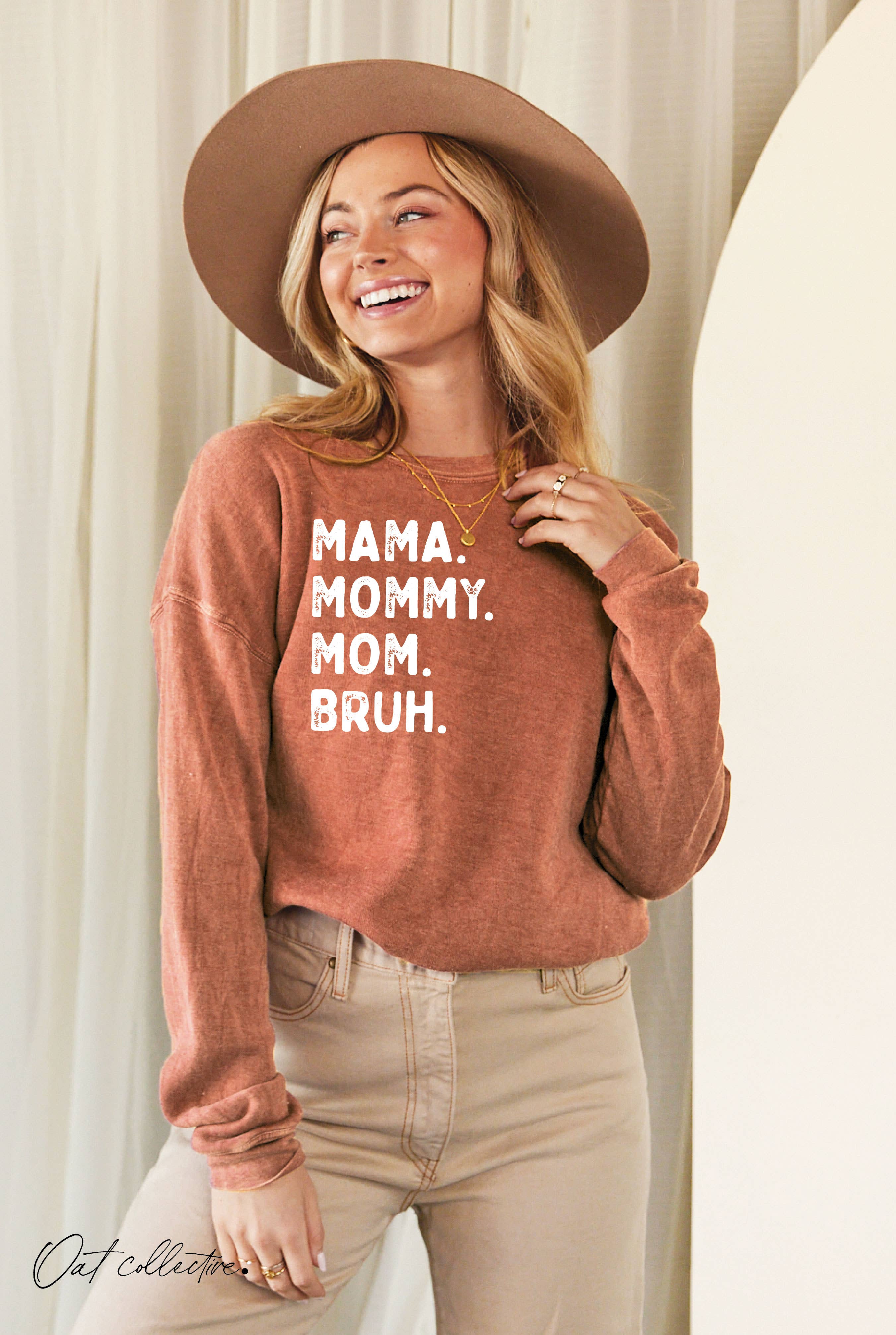 MAMA MOMMY MOM BRUH  Mineral Graphic Sweatshirt