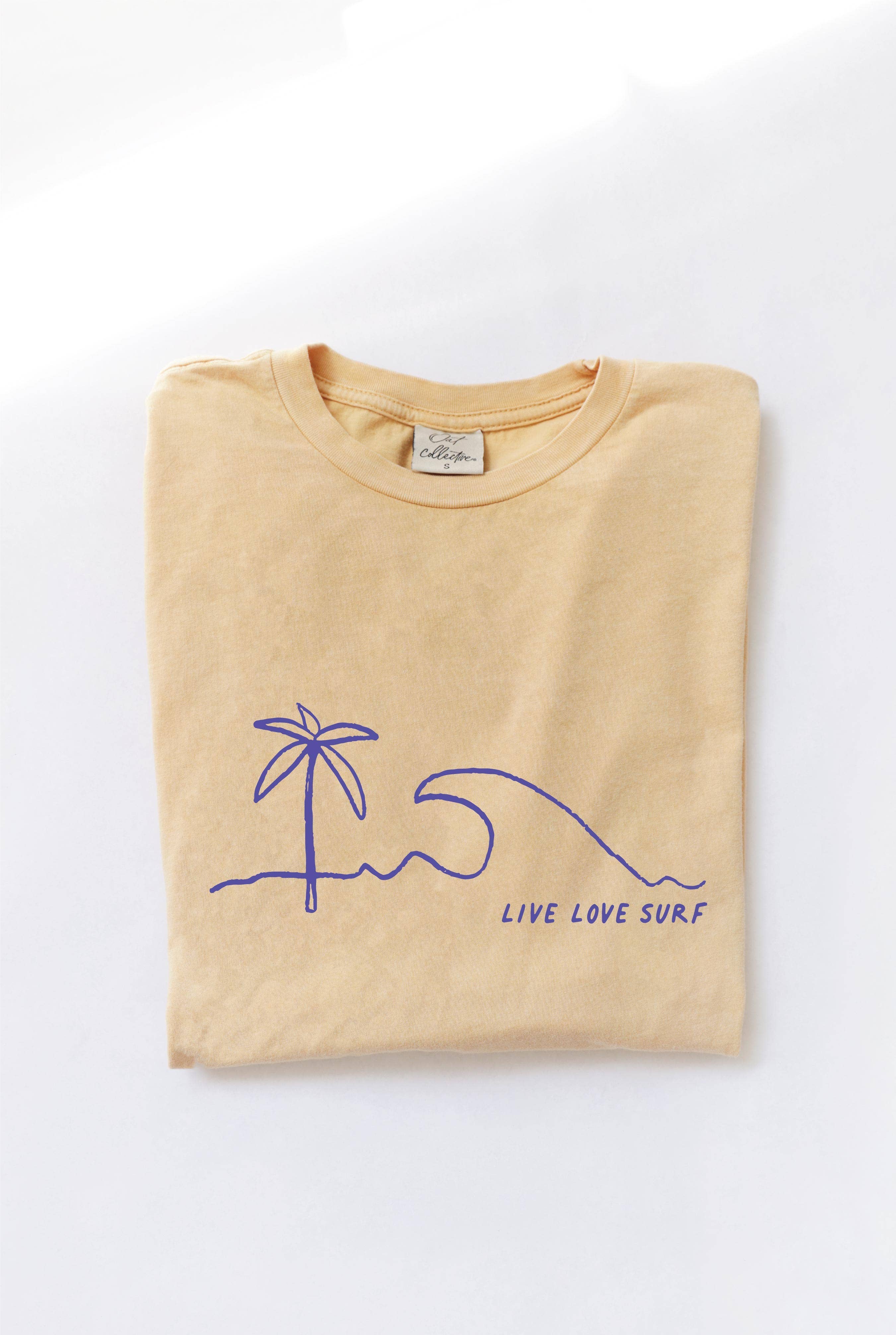 LIVE LOVE SURF Mineral Washed Graphic Top