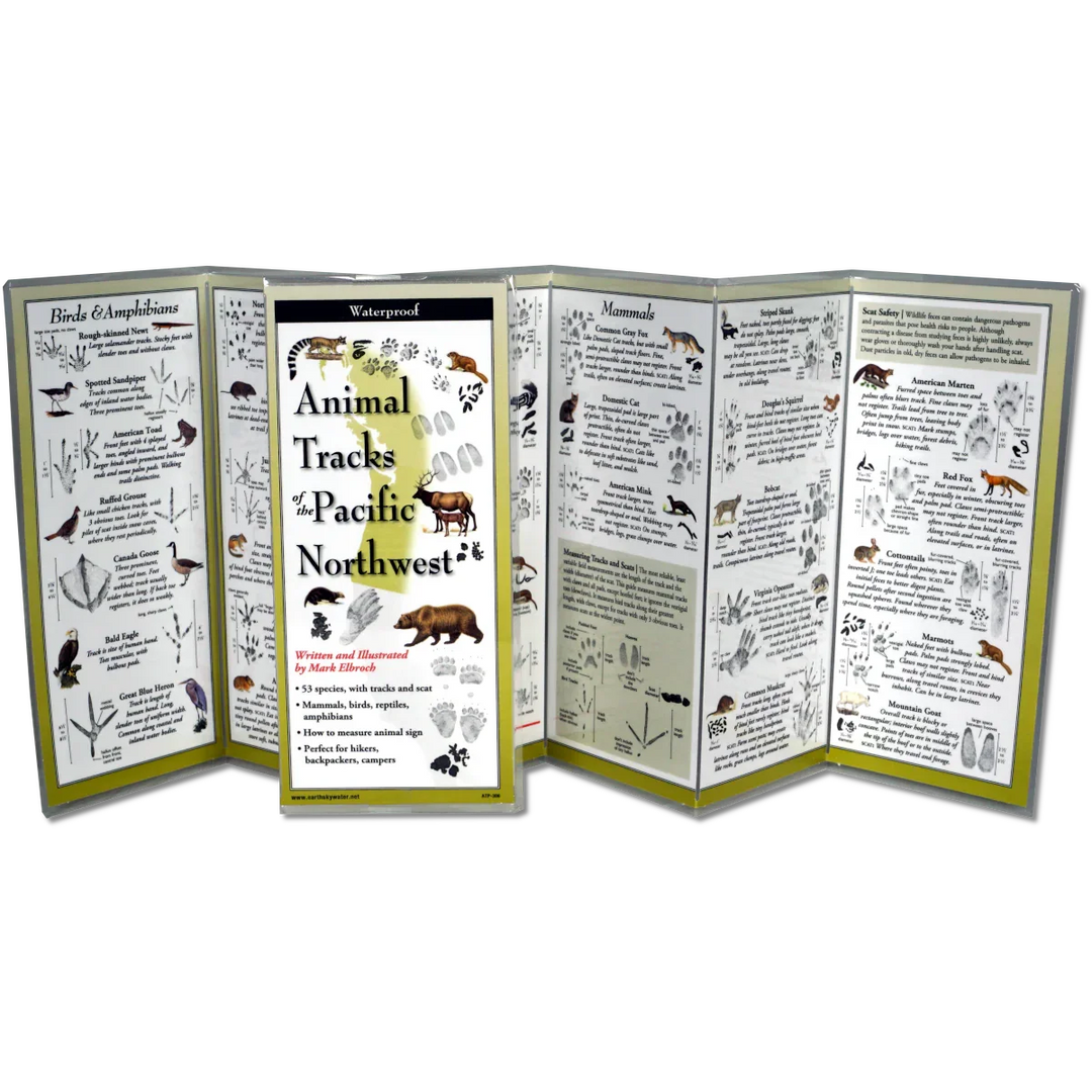Waterproof Animal Tracks of the Pacific Northwest guide for hikers and campers