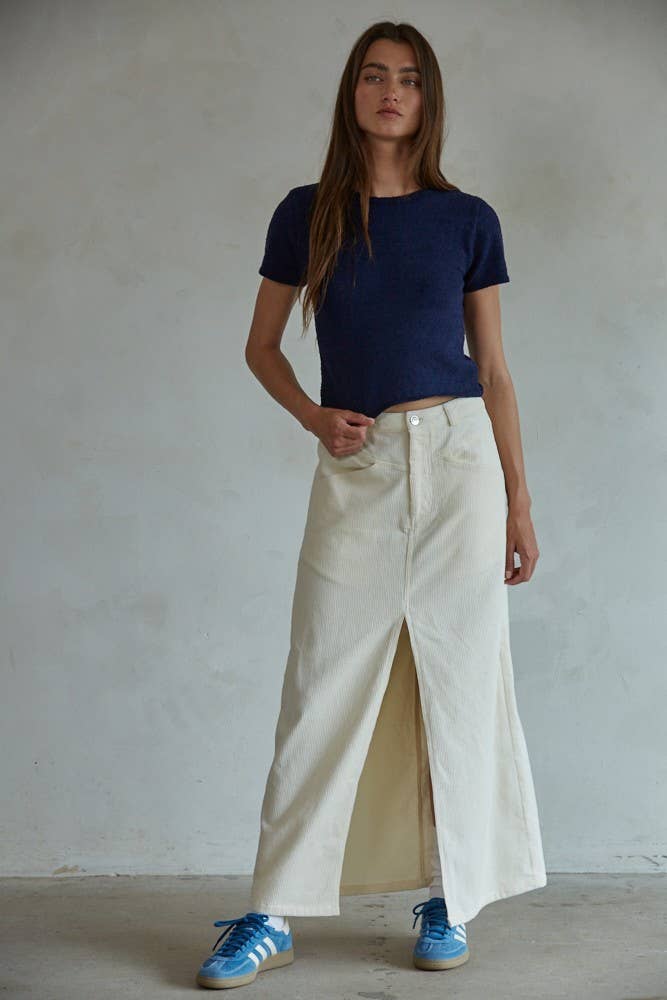 W1633 | Knit Sweater Short Sleeve Crop Top