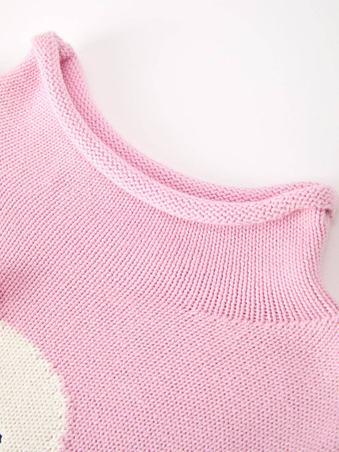 Girls Ghost Bow Knit Sweater Halloween Cute Embroidered Pullover
