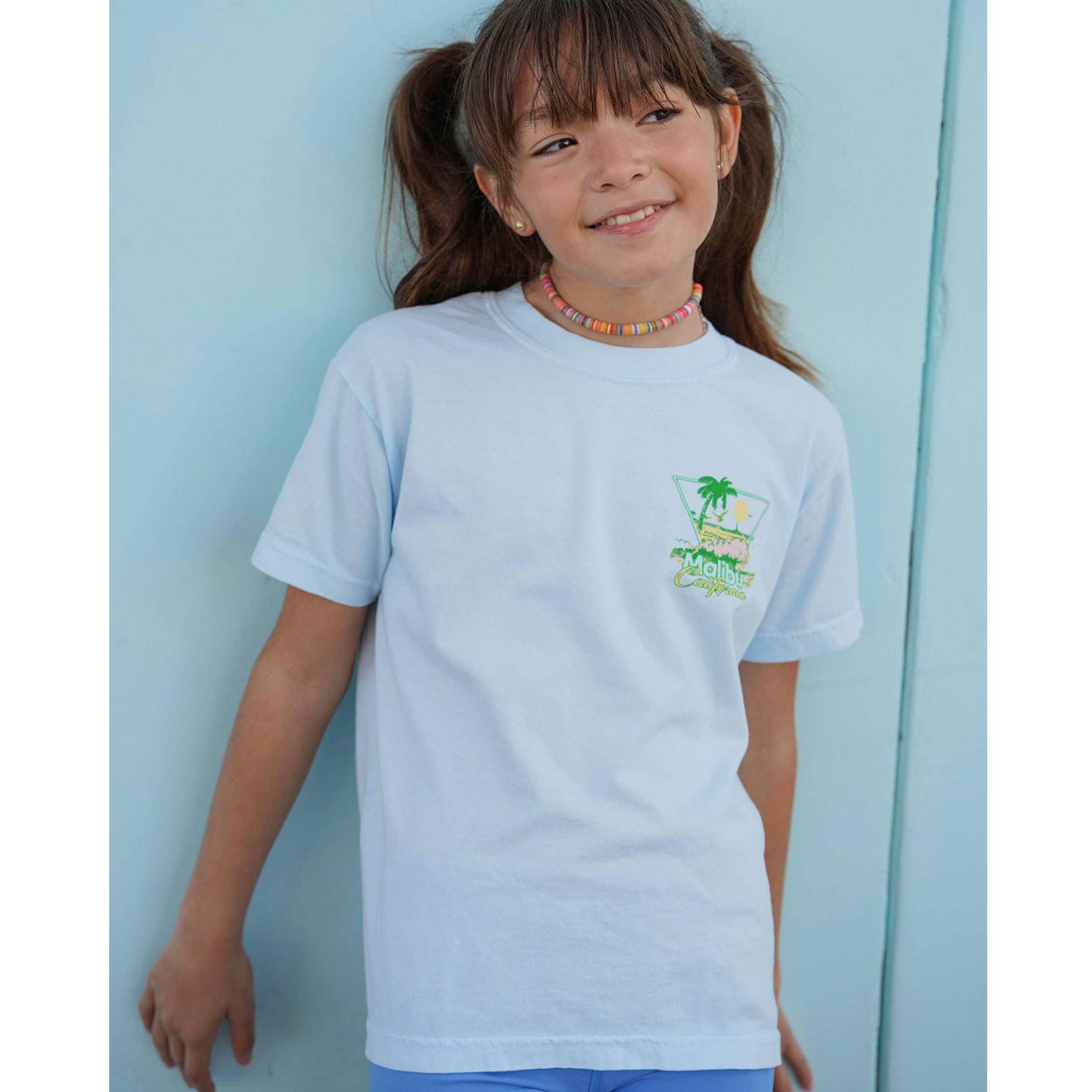 Kid's Chasing Waves T-shirt-Blue-Girls, Boys