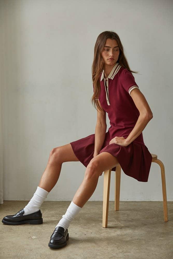 By Together L8702 | Woven Cotton Pleated Mini Shirt Dress