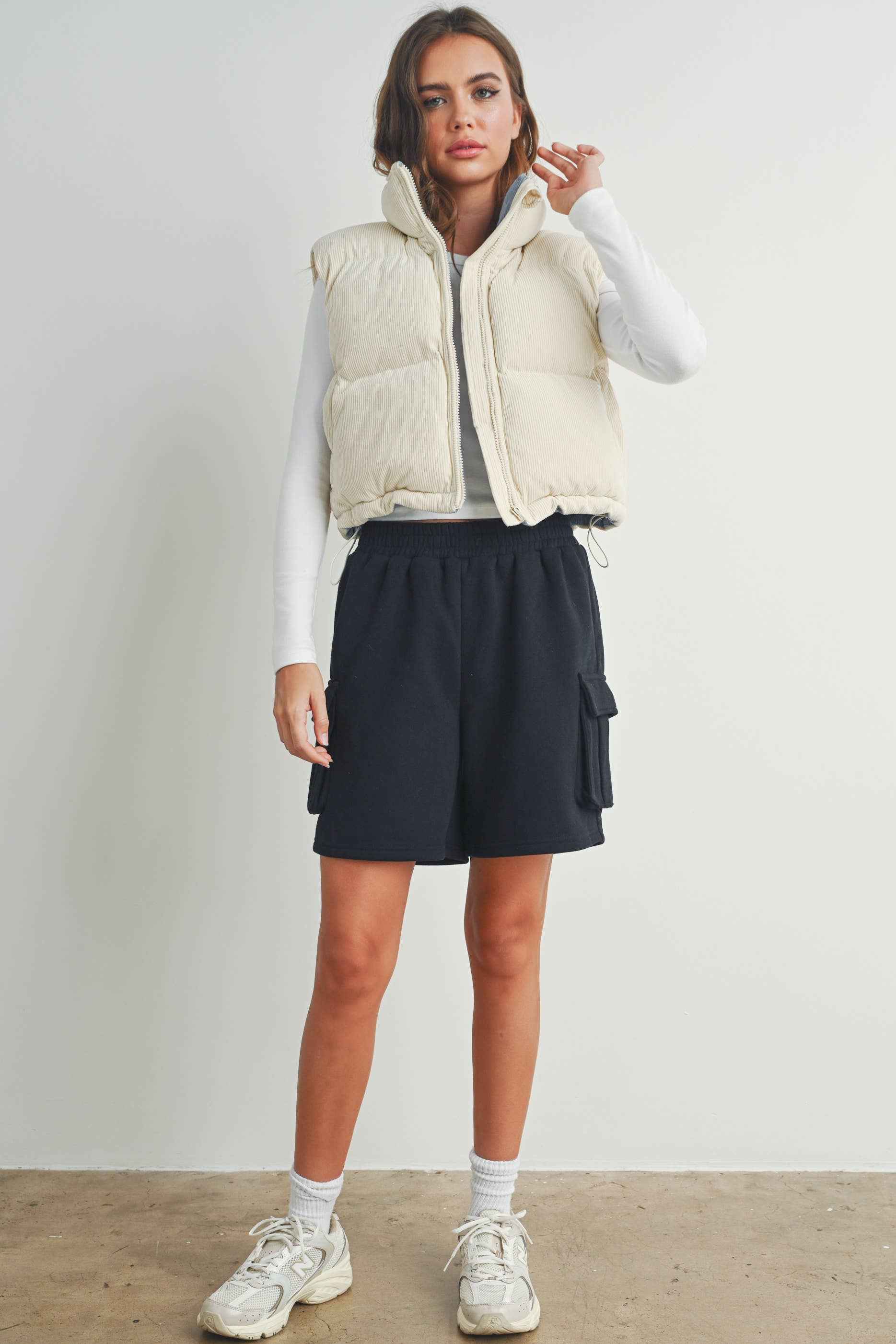 FALL ADOREME CORDUROY PUFFER VEST - BMJ7242