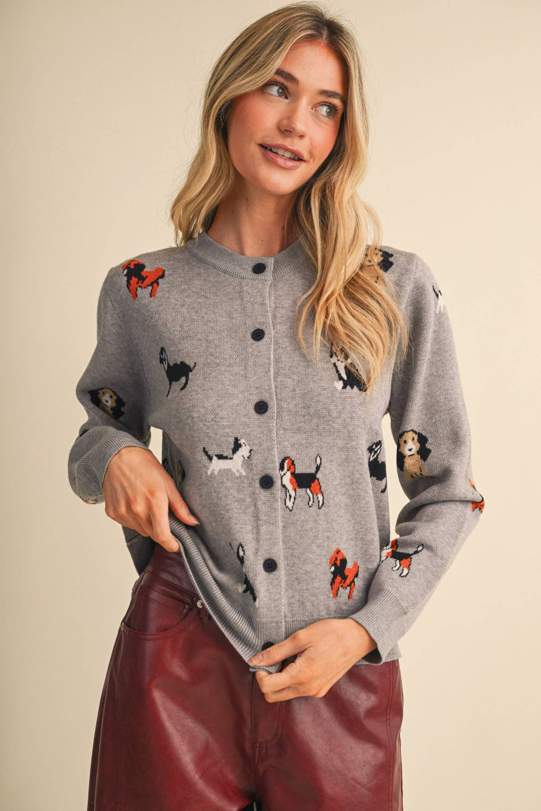 DOG KNIT SWEATER CARDIGAN