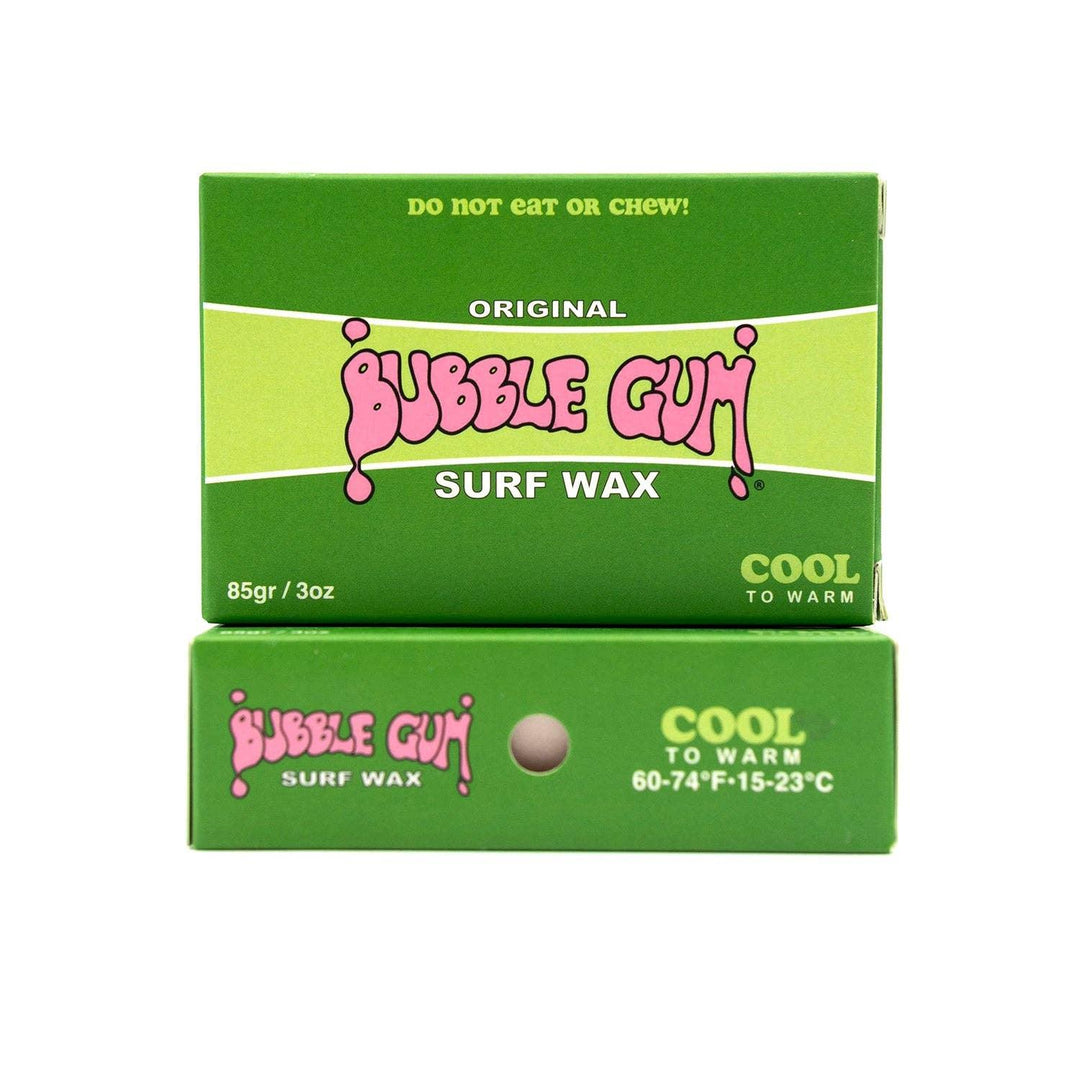 Bubble Gum Original Surf Wax for cool to warm water, 85g, green packaging with pink logo