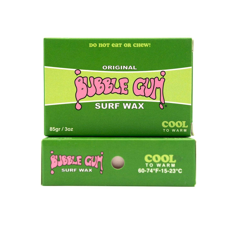 Bubble Gum Original Surf Wax for Cool to Warm Water, 85g Green Box