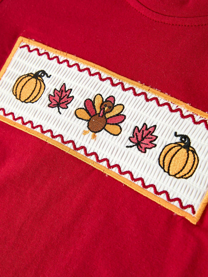 Boy Thanksgiving Pumpkin Turkey Maple Leaf Outfit Set