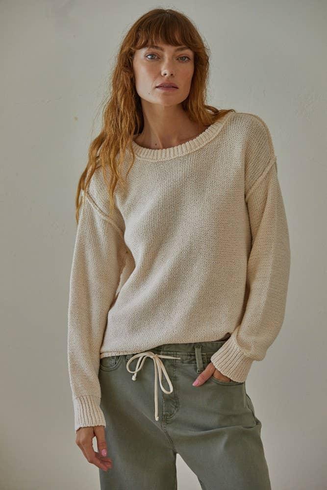 W1155 | Knit Sweater Crew Neck Long Sleeve Pullover Top