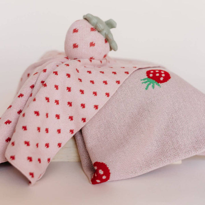 Strawberry - Organic Cotton Jacquard Baby Blanket