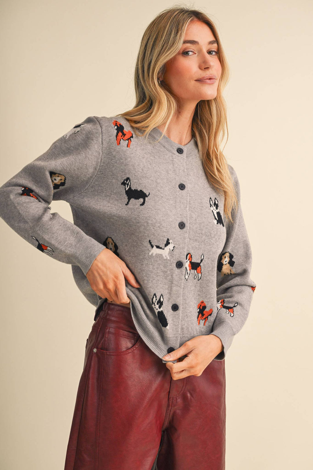 DOG KNIT SWEATER CARDIGAN