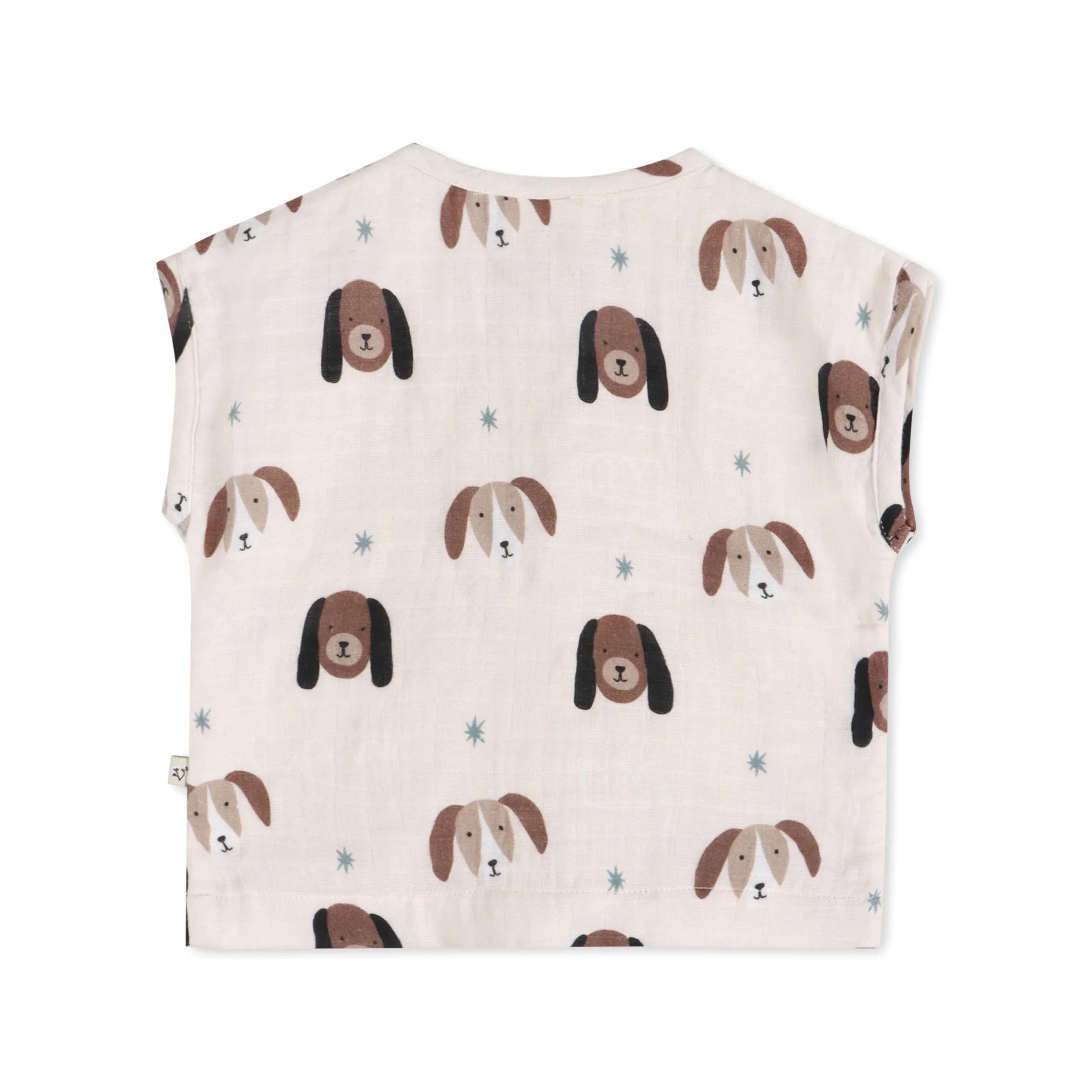 Baby t-shirt with cute dog faces and stars print, soft cotton design for toddlers