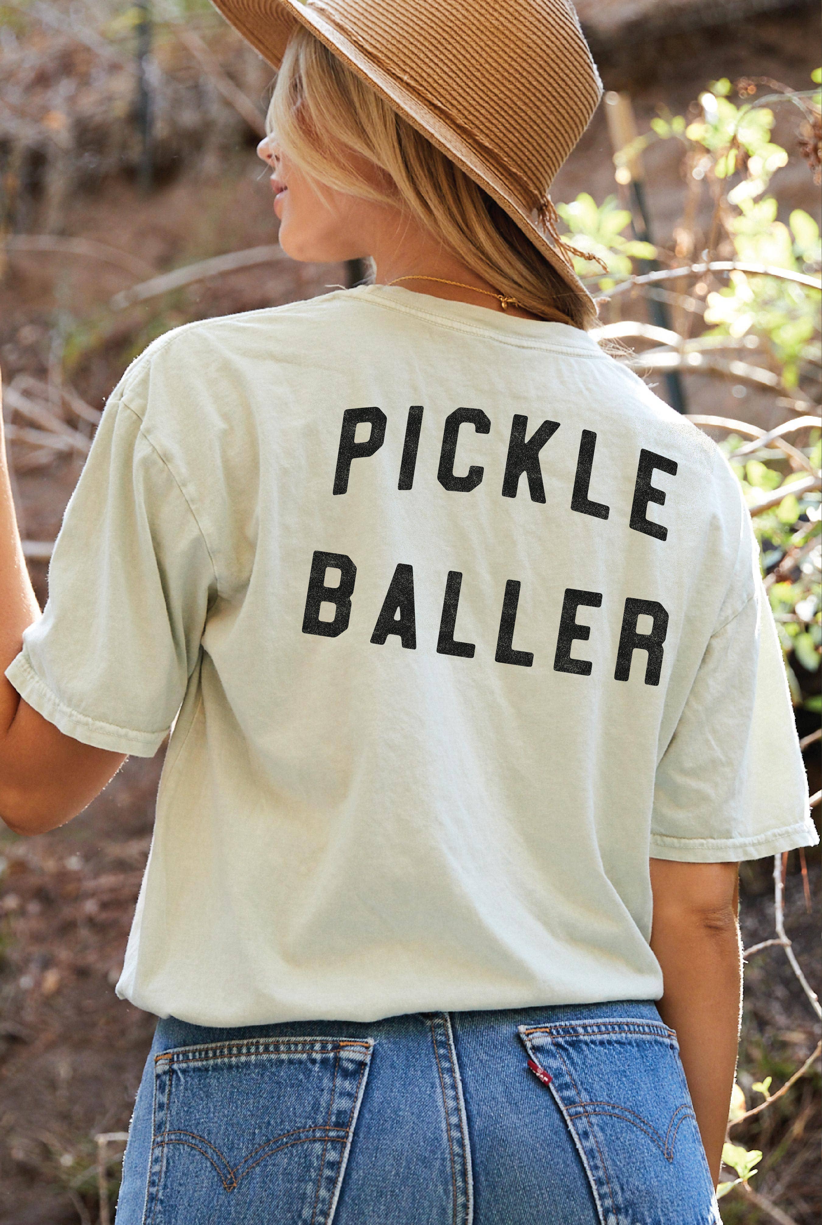 PICKLE BALLER Front & Back Mineral Graphic Top