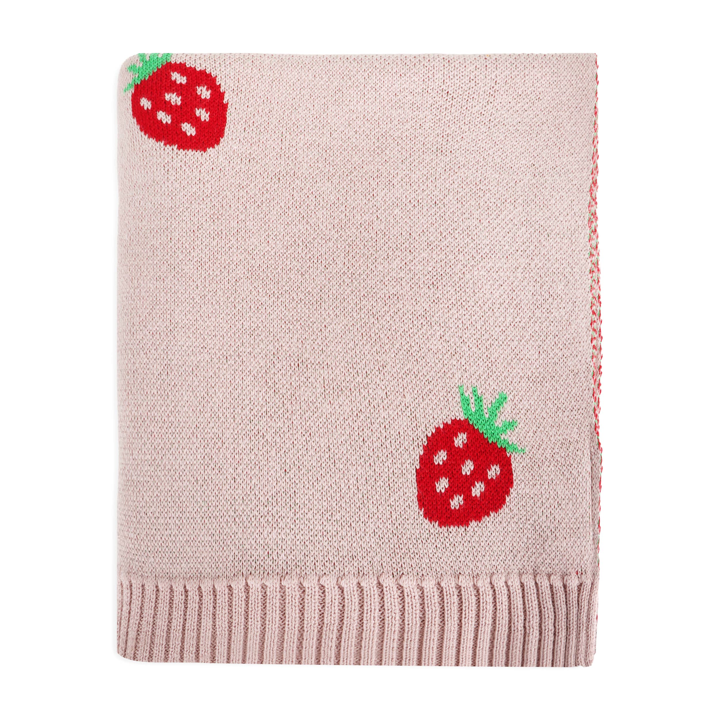 Strawberry - Organic Cotton Jacquard Baby Blanket