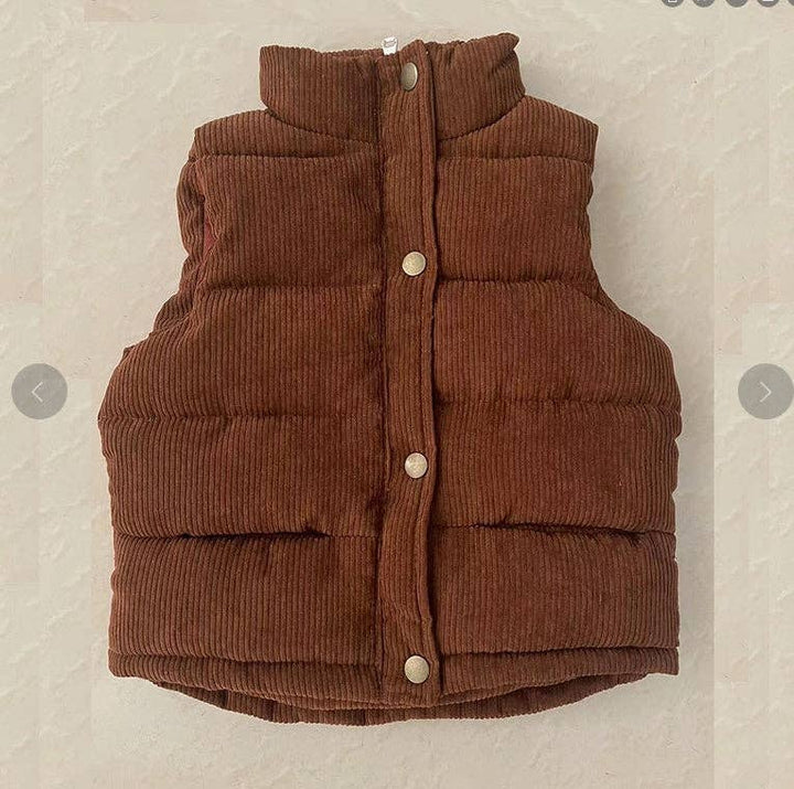 Baby Girl Stripe Down Vest – Warm &amp; Stylish
