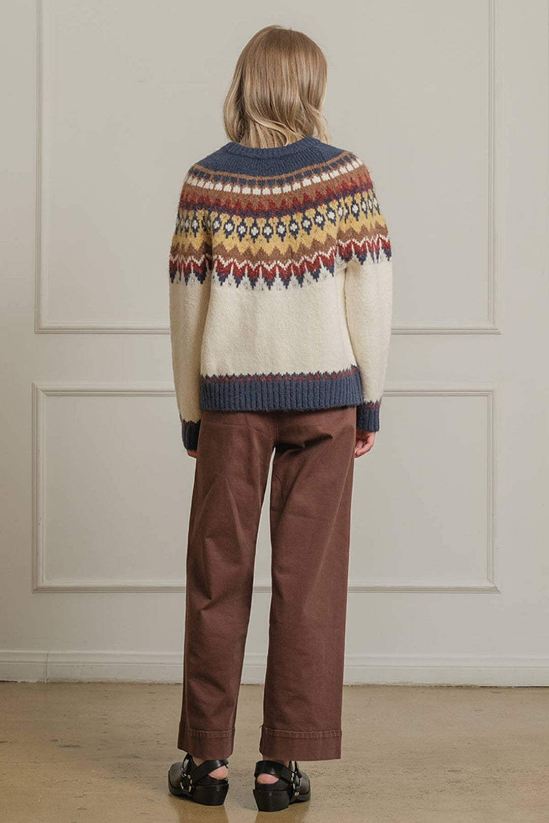 Fair Isle Pattern Knit Sweater - RSW1124