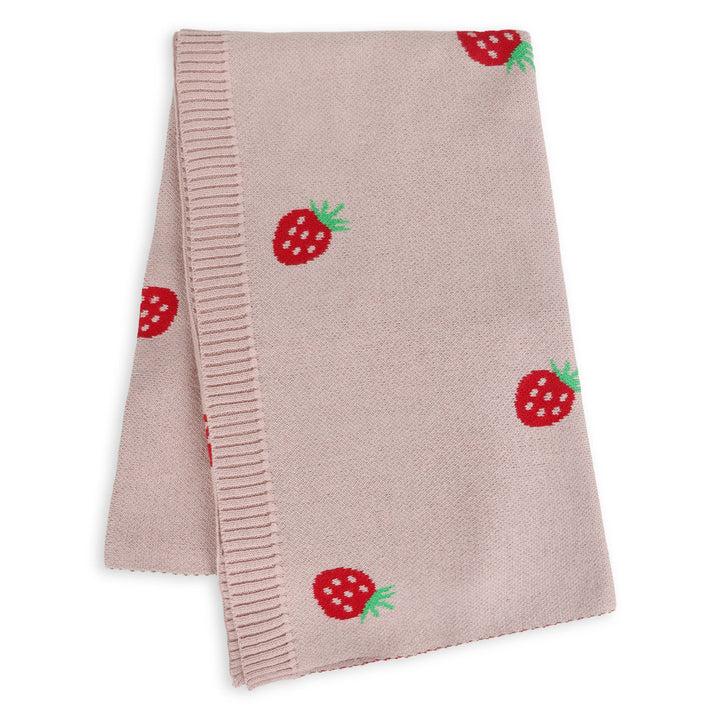 Strawberry - Organic Cotton Jacquard Baby Blanket