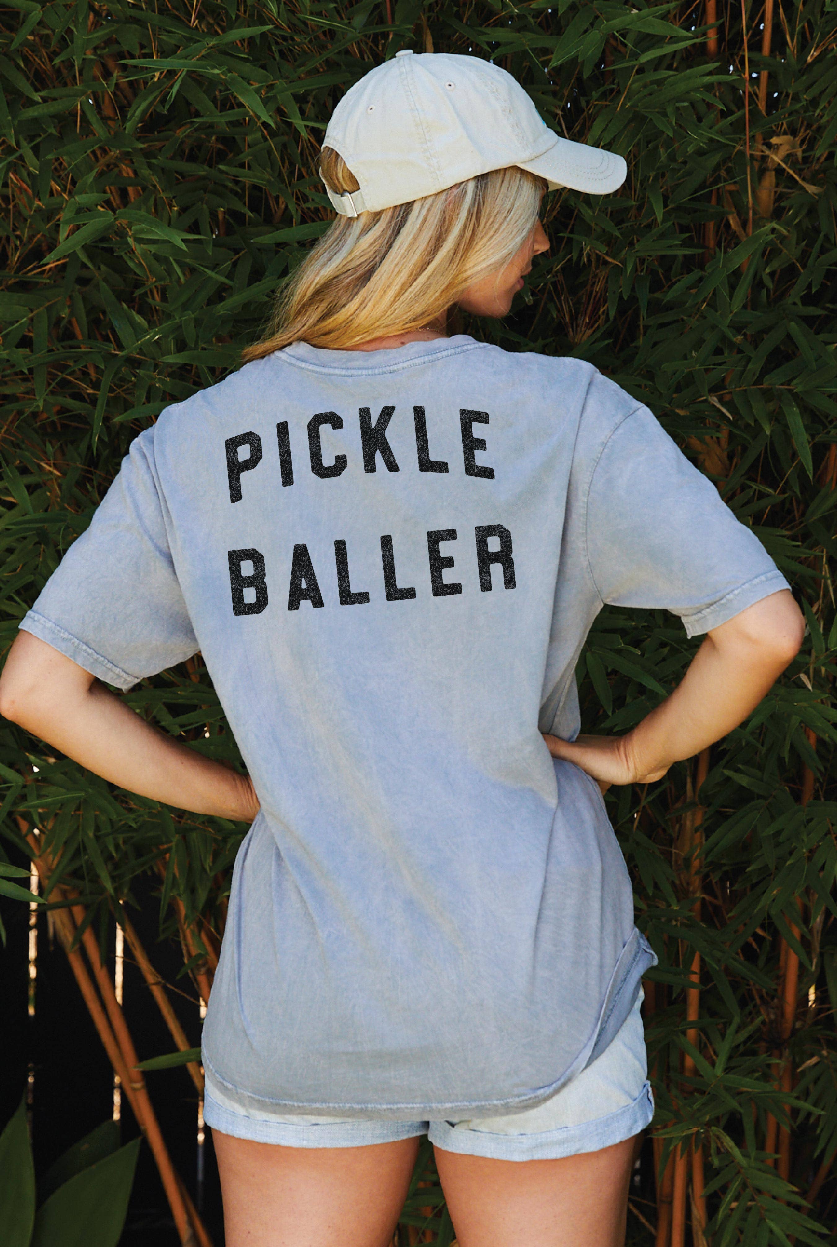 PICKLE BALLER Front & Back Mineral Graphic Top