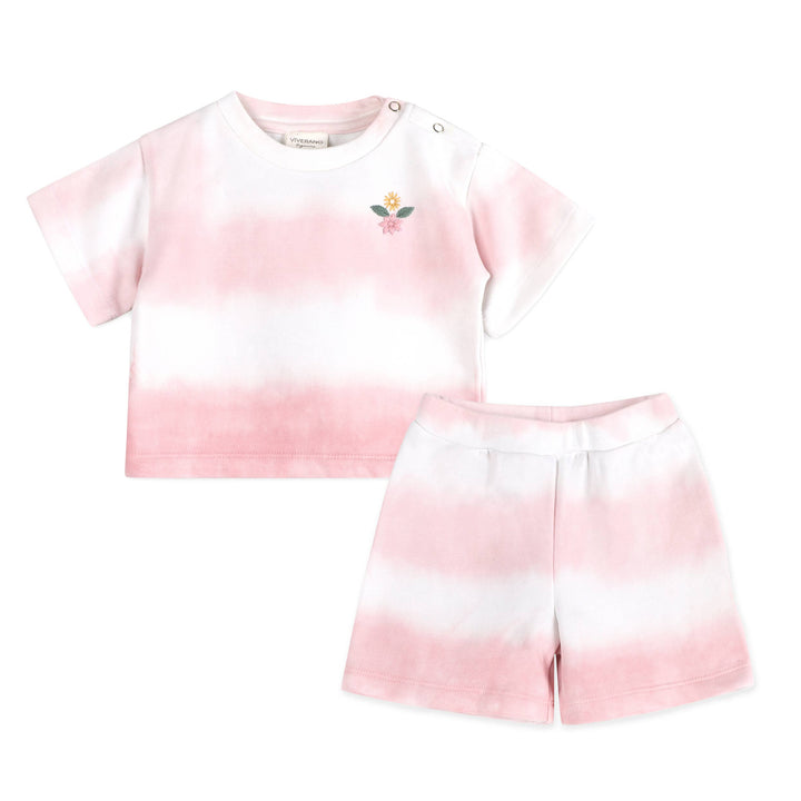 Tie Dye Cozy Baby Tee + Shorts Set (Organic Jersey)