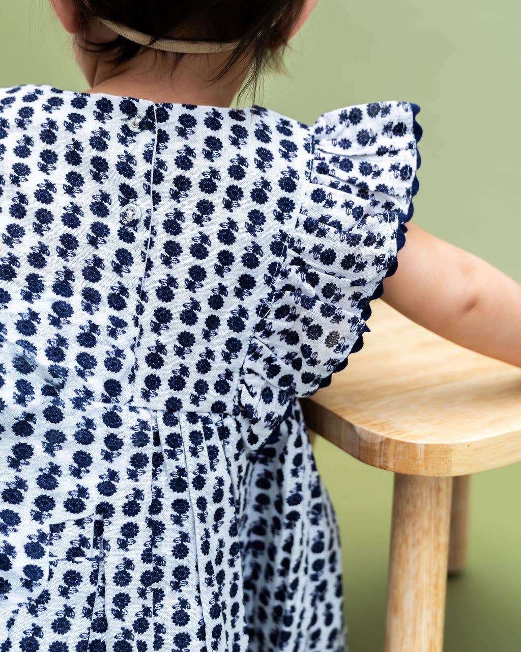 Jamie Blue Floral Baby Dress + Bloomer (Organic)