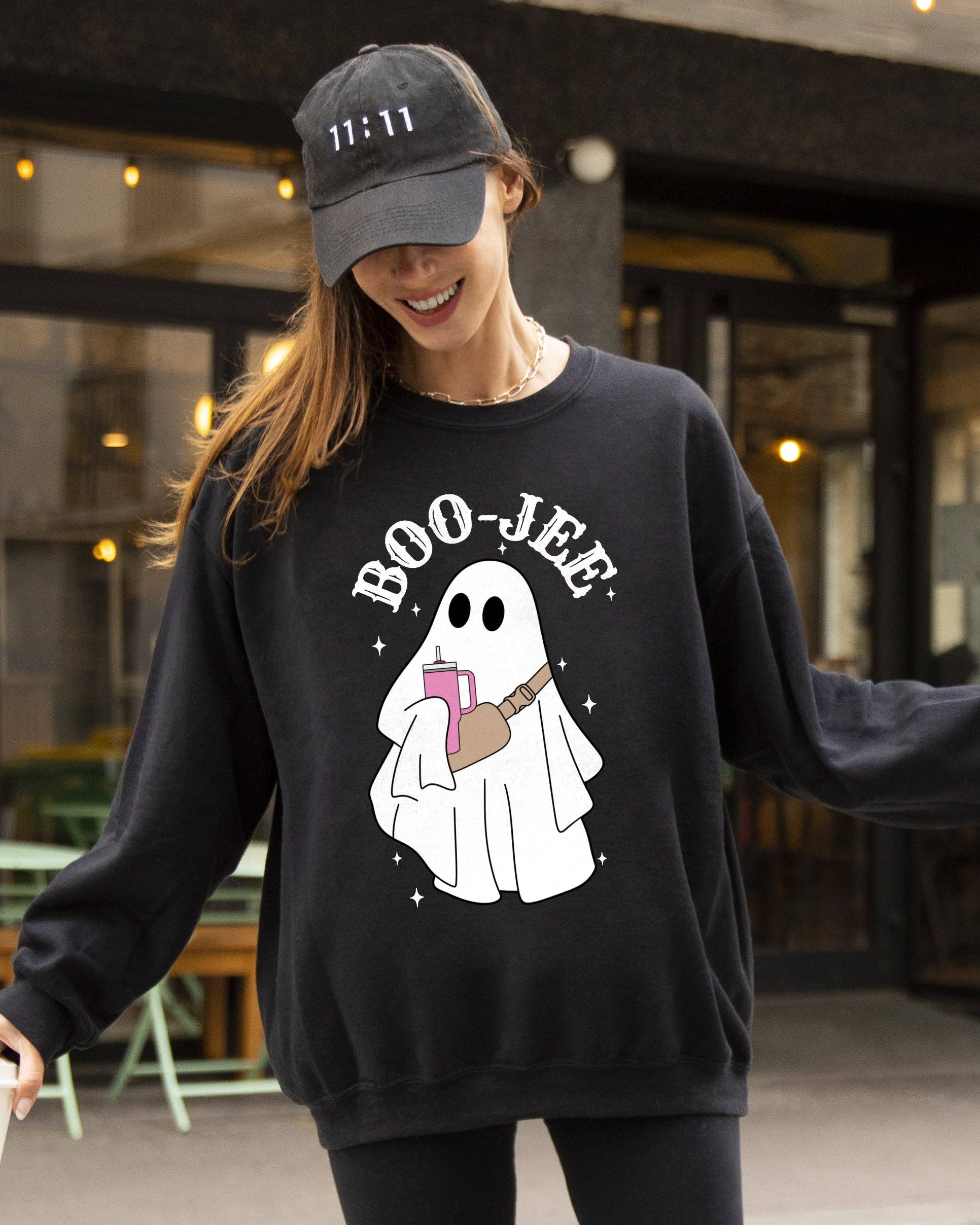 Boo-Jee Ghost, Skeleton, Spooky, Funny Halloween Sweatshirt