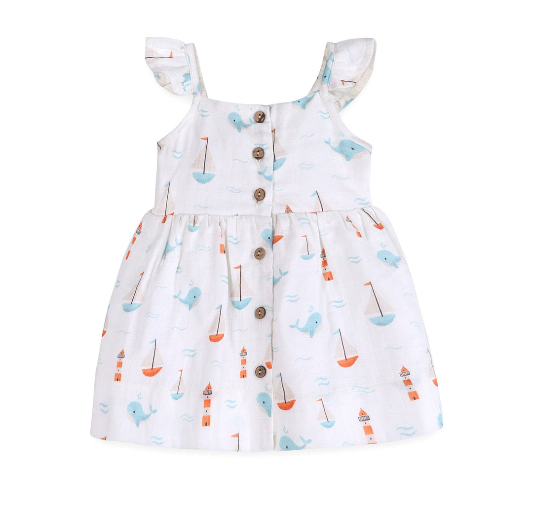 Sailboat Baby Dress + Bloomer (Organic Muslin)