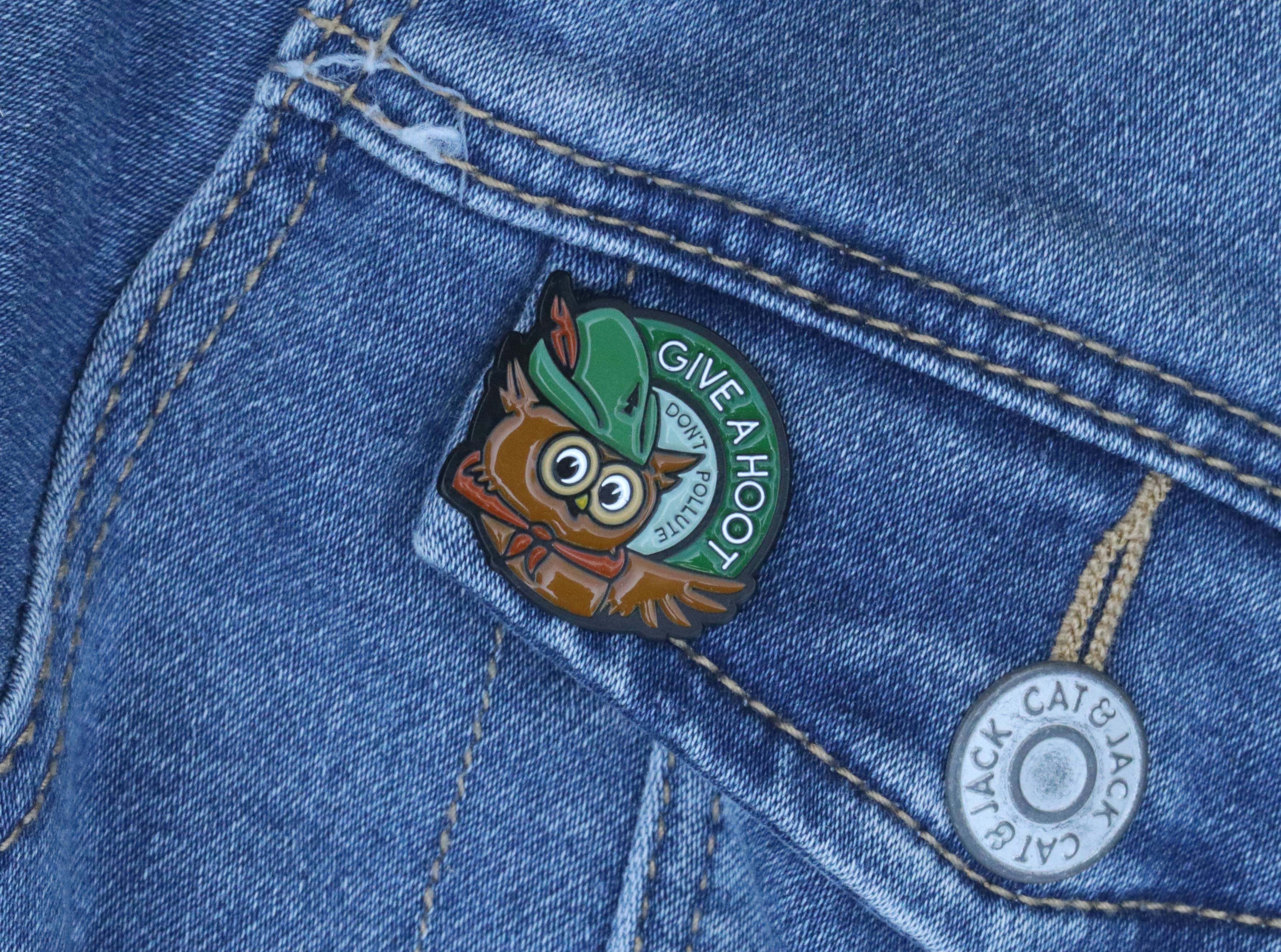 Woodsy Owl Enamel Pin, Give a Hoot Don't Pollute