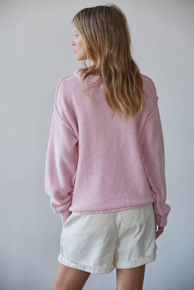 W1155 | Knit Sweater Crew Neck Long Sleeve Pullover Top