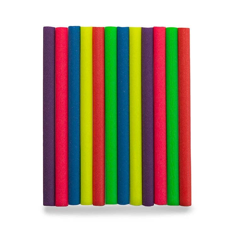 Colorful foam pool noodles for beach days and outdoor fun, perfect for PNW adventures