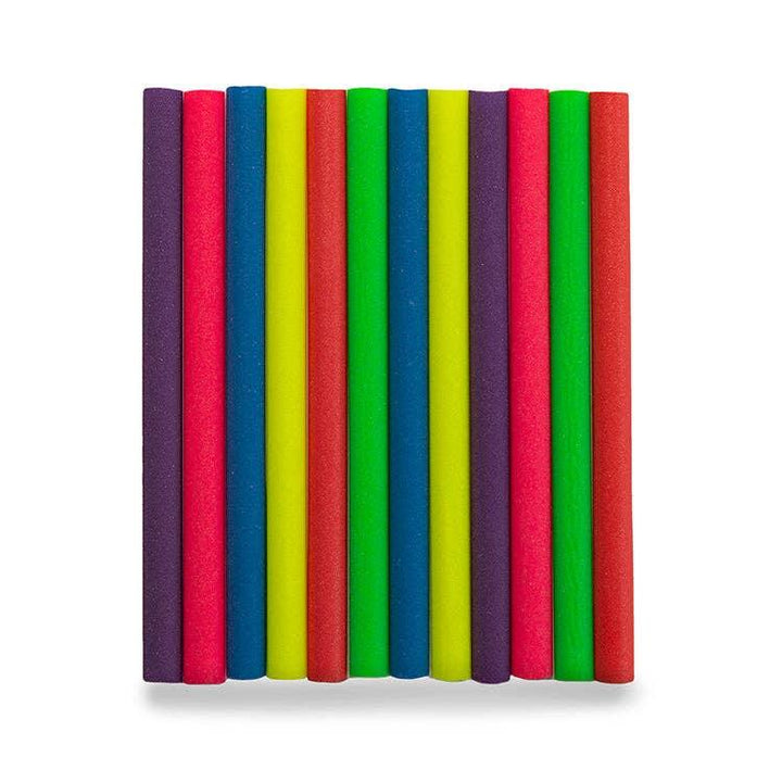 Colorful foam pool noodles for beach days and outdoor fun, perfect for PNW adventures