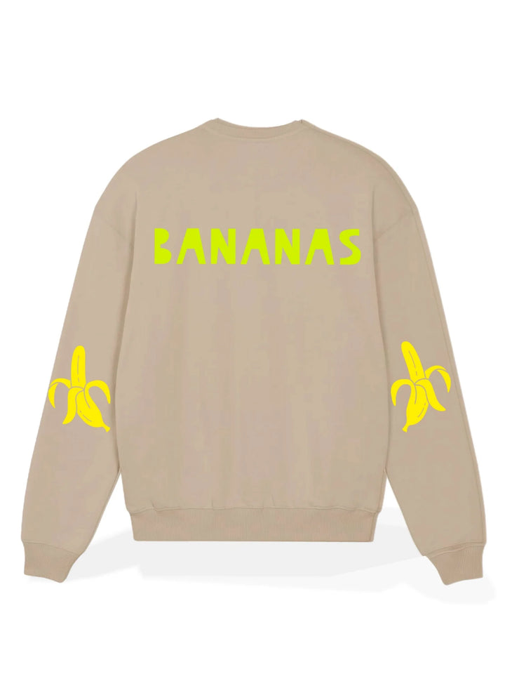 Beige sweatshirt with neon yellow &
