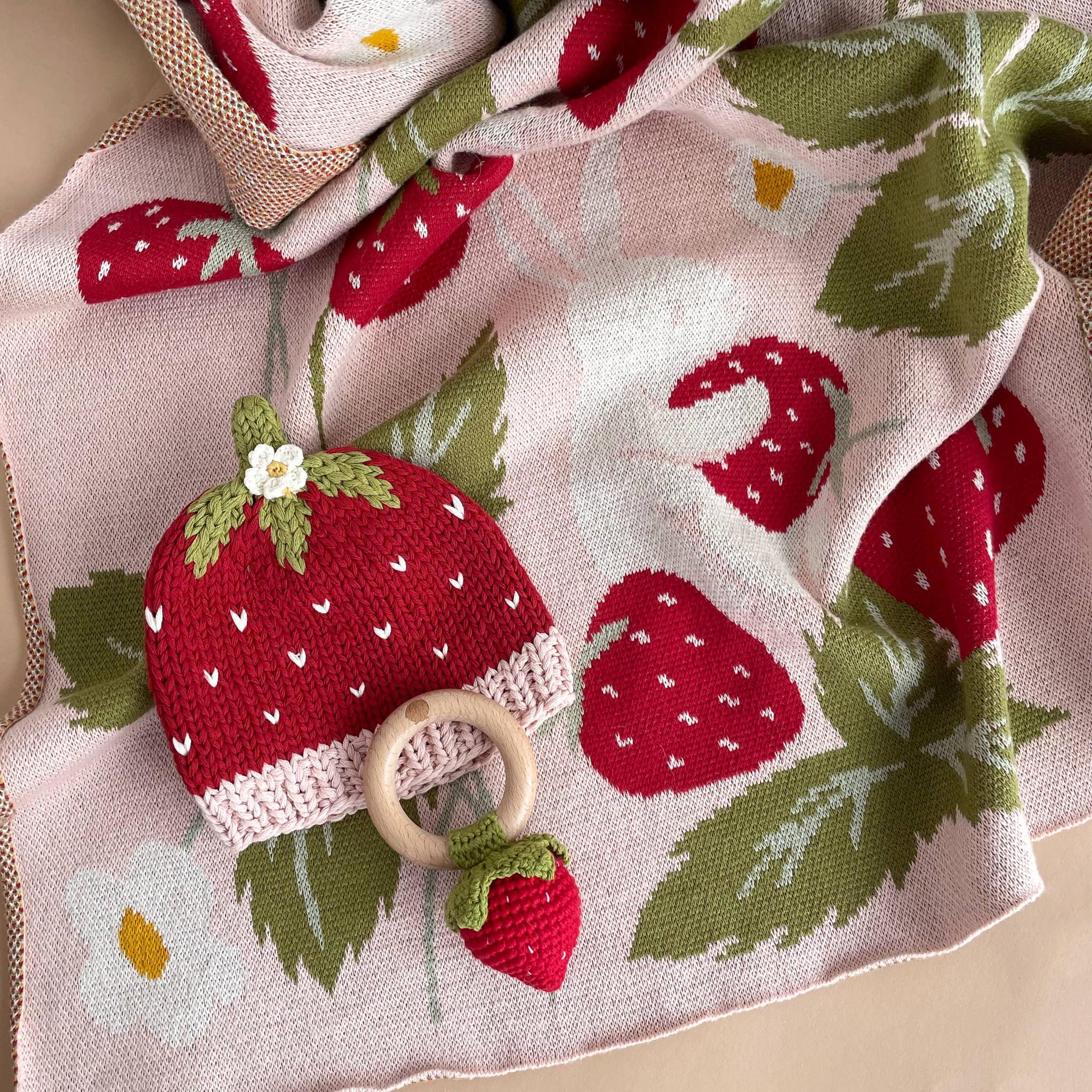 Cotton Addie Strawberry Beanie Baby Hat Spring Summer Gift