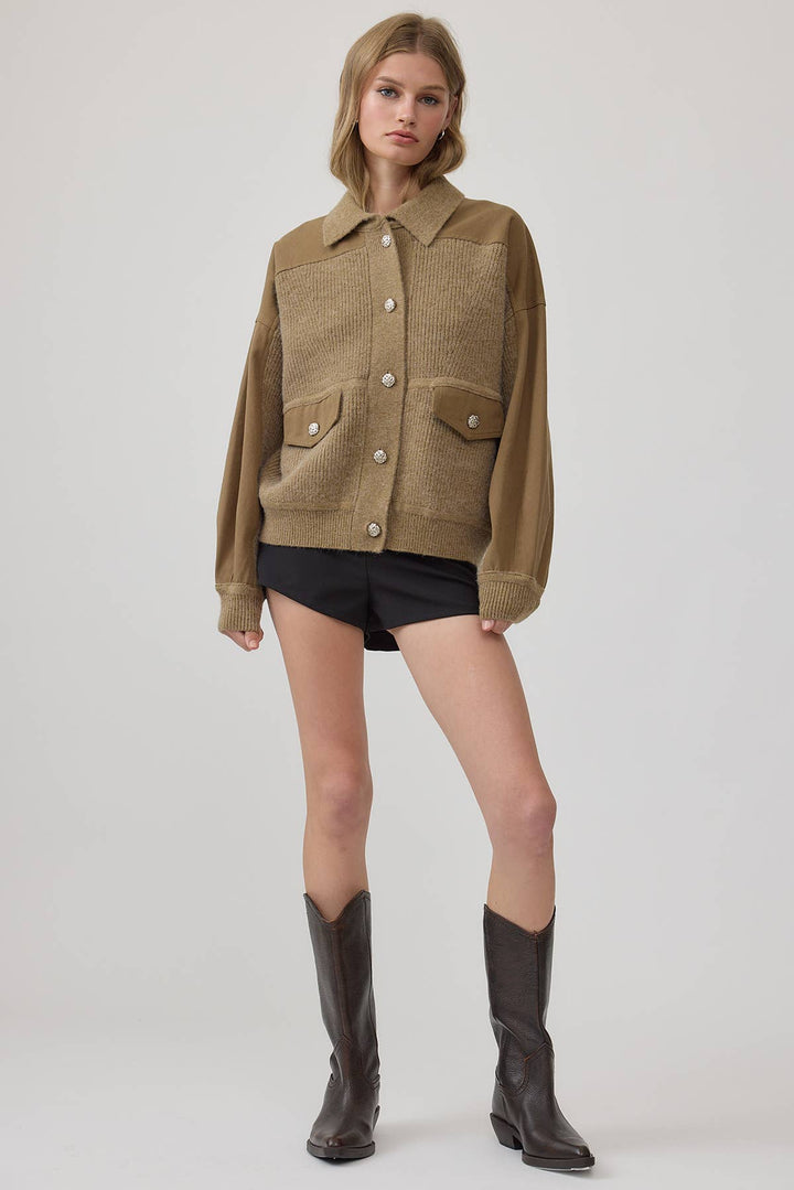 Denim Knit Combi Jacket - RJ1014