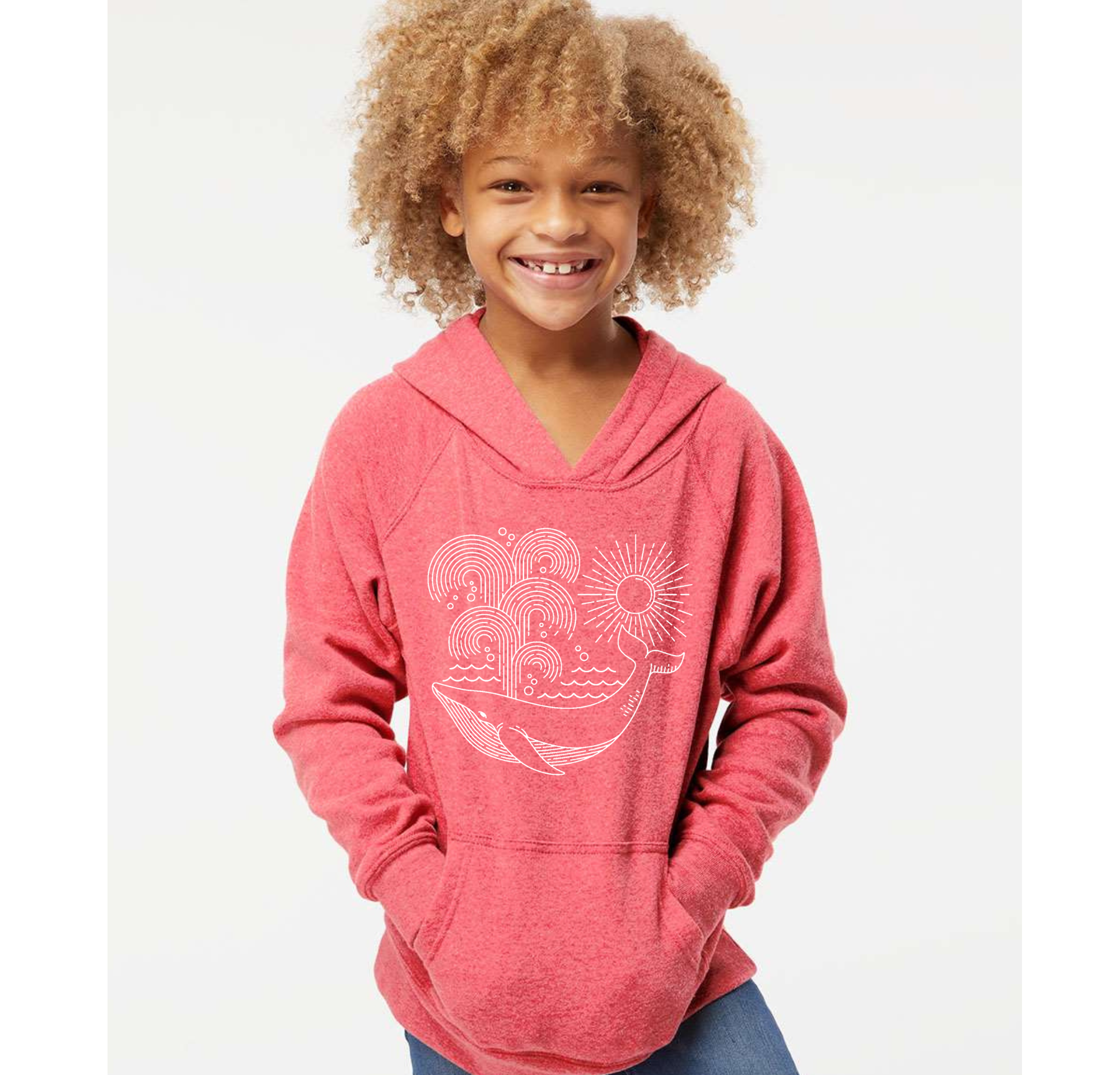 Kids Hoodie Whale Toddler-Ocean Coastal Beach Sweatshirt