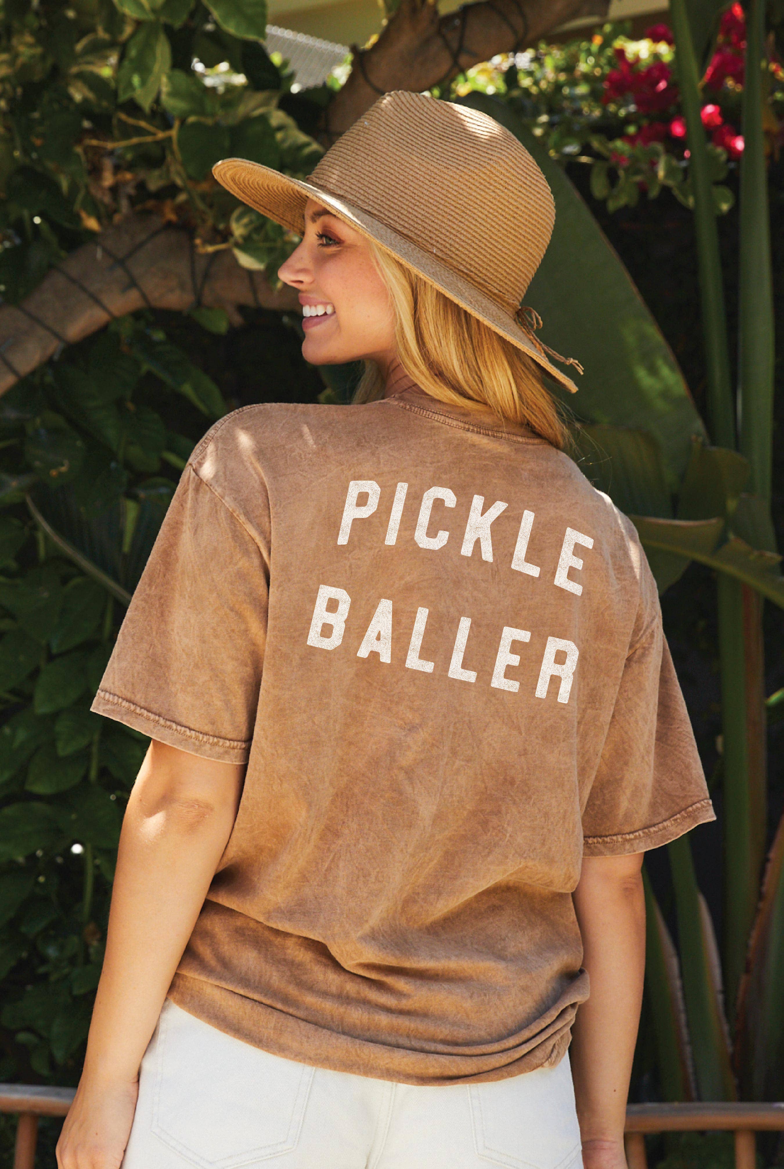 PICKLE BALLER Front & Back Mineral Graphic Top