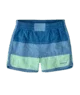 Blue and mint striped swim trunks for beach days and coastal adventures