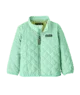 Mint green quilted kids jacket with zipper, perfect for PNW outdoor adventures and coastal style